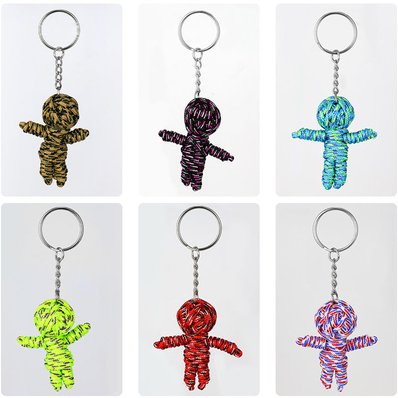 Wholesale 10PCS Creative Handmade Braided Rope Cute Little Mummy Keychain